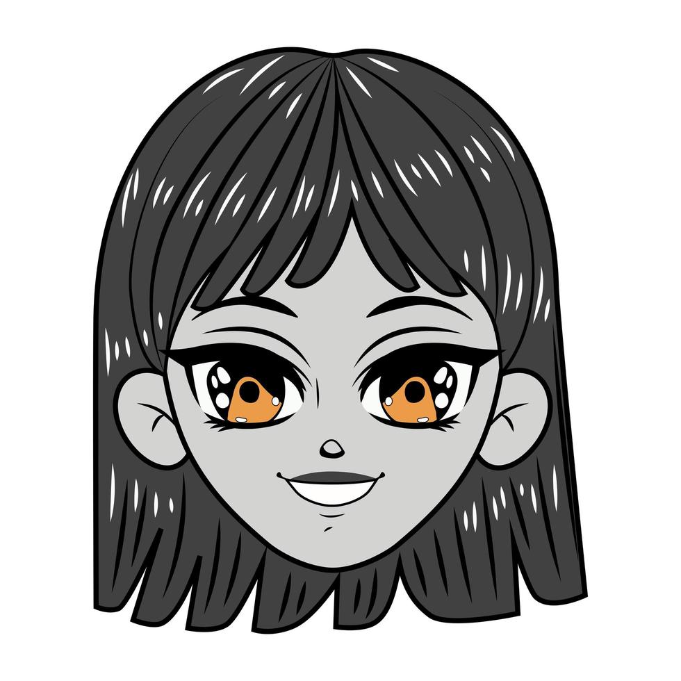 adolescente manga sonriendo vector