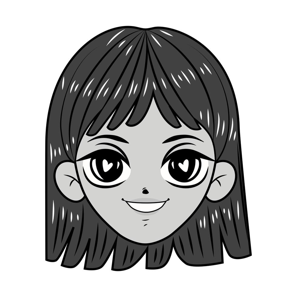 cara de chica manga vector