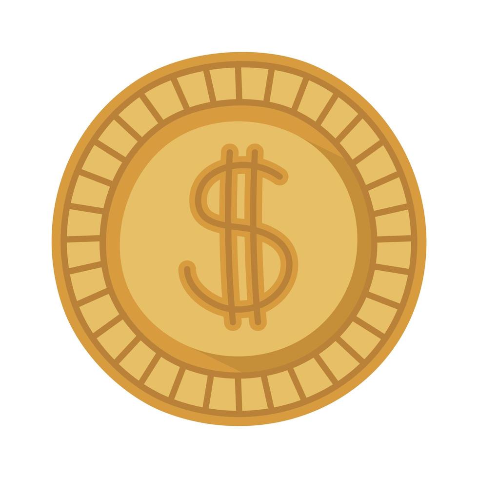 cute golden coin vector