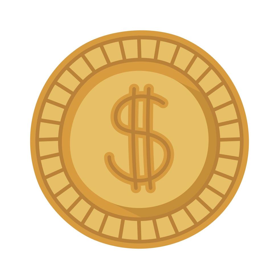 cute golden coin vector