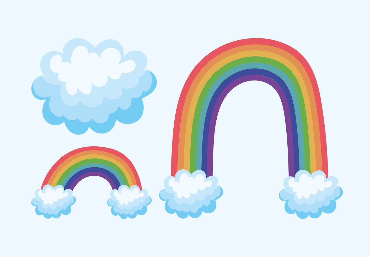 three rainbow items vector