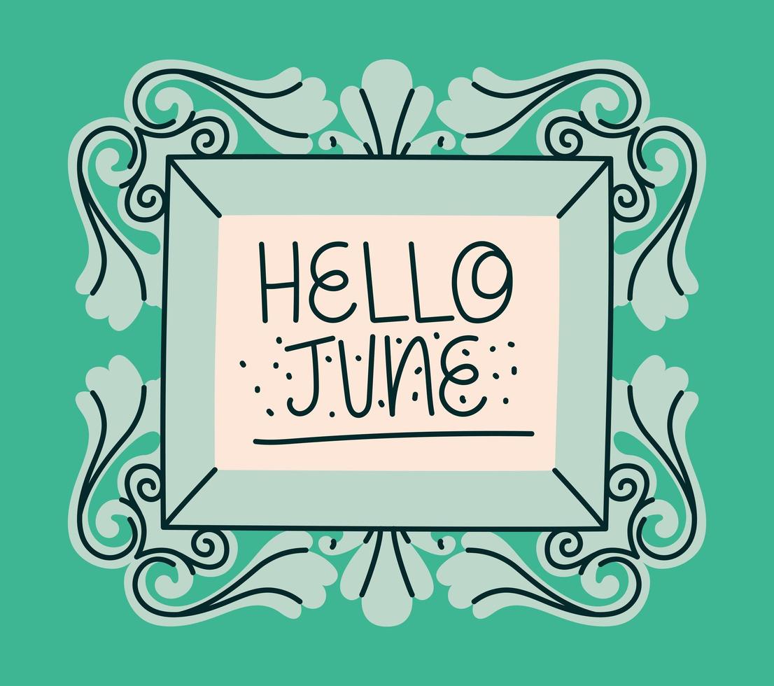 framed of hello june vector