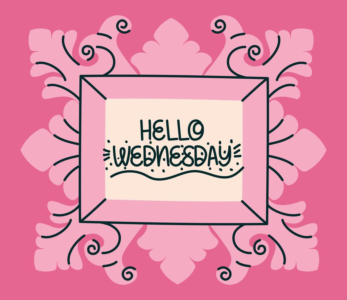 framed of hello wednesday vector