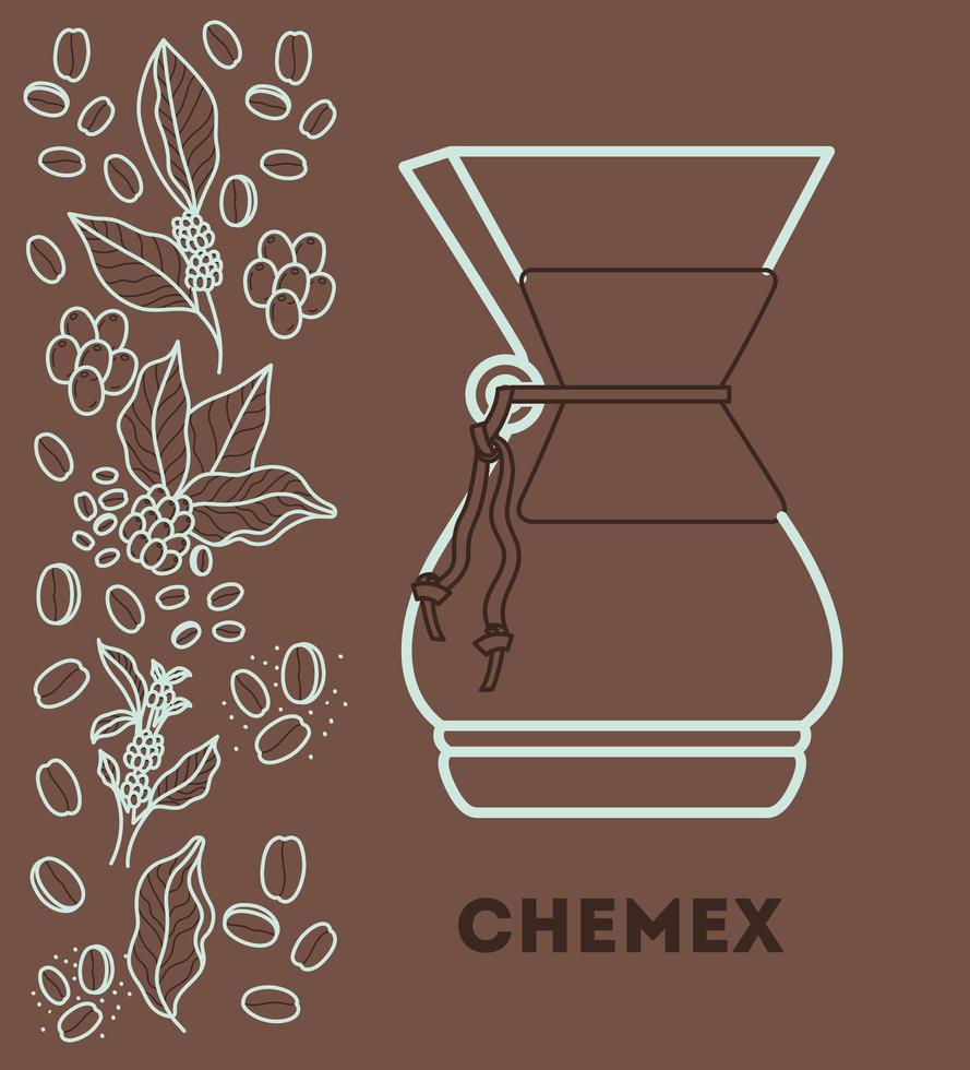 tarjeta de café chemex vector