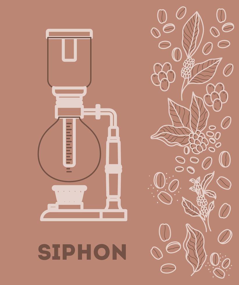 coffee syphon card vector
