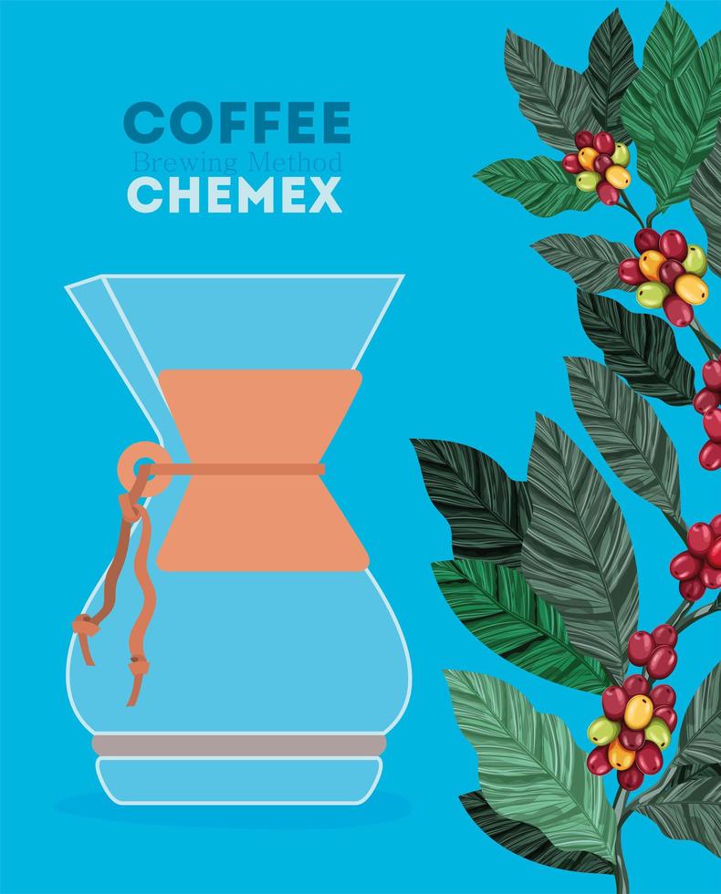 cartel de café chemex vector