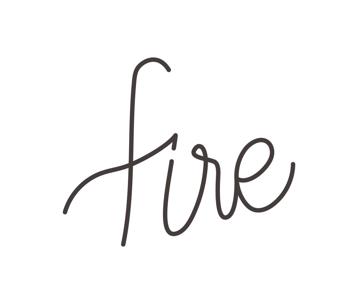 diseño de letras de fuego vector