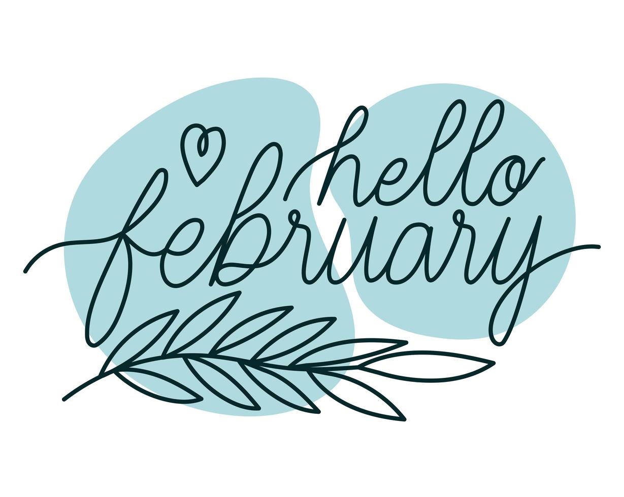 phrase of hello february 6617620 Vector Art at Vecteezy