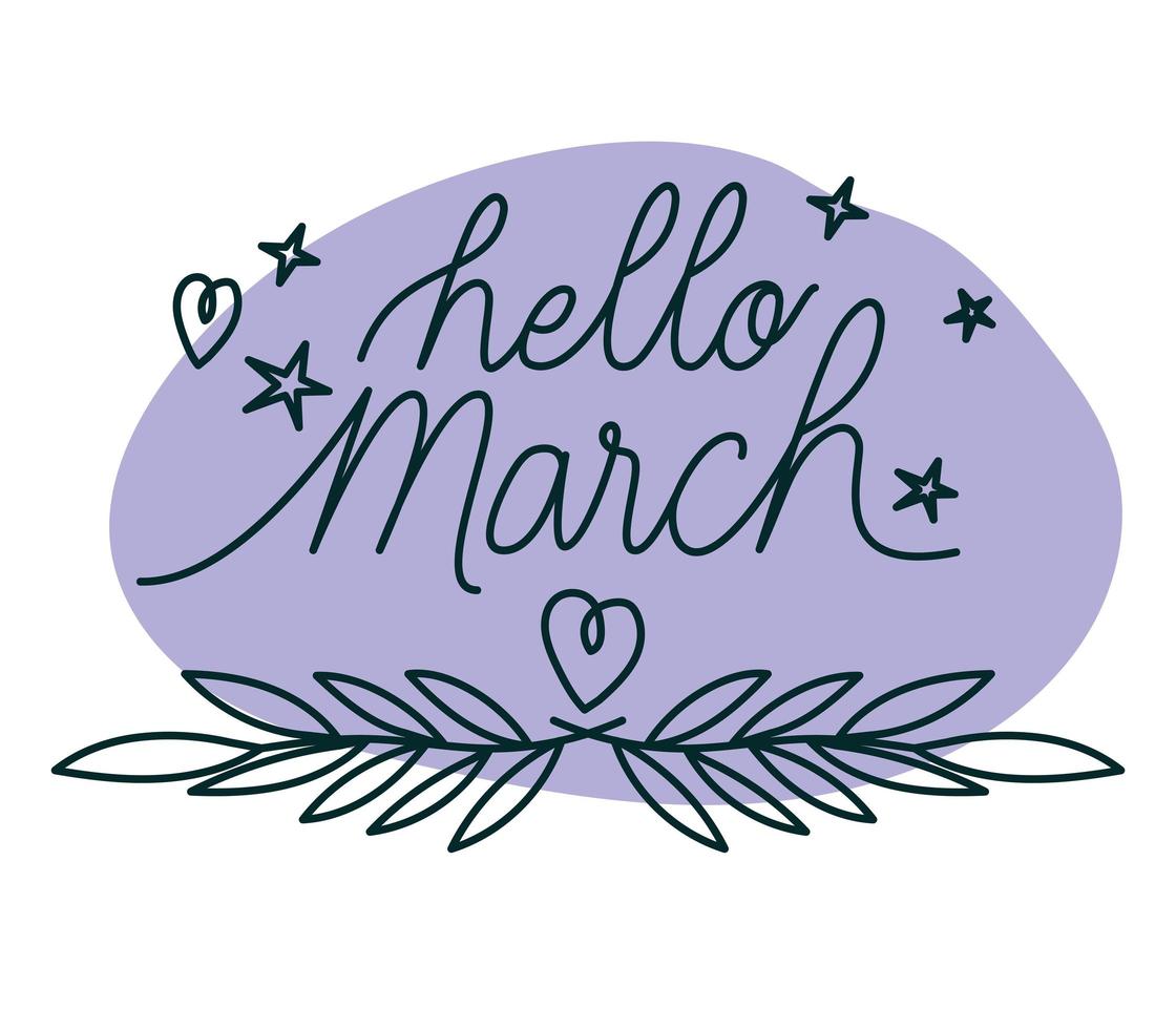 phrase of hello march vector