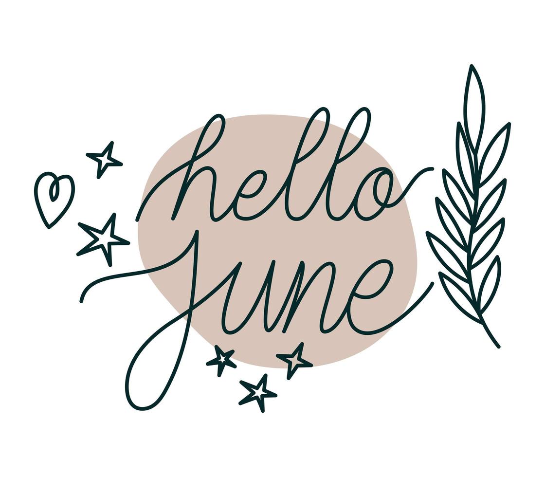 phrase of hello june vector