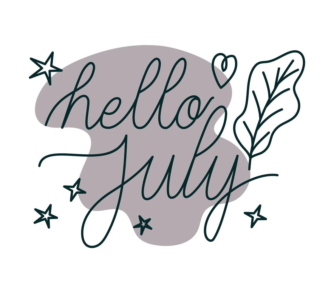 phrase of hello july vector