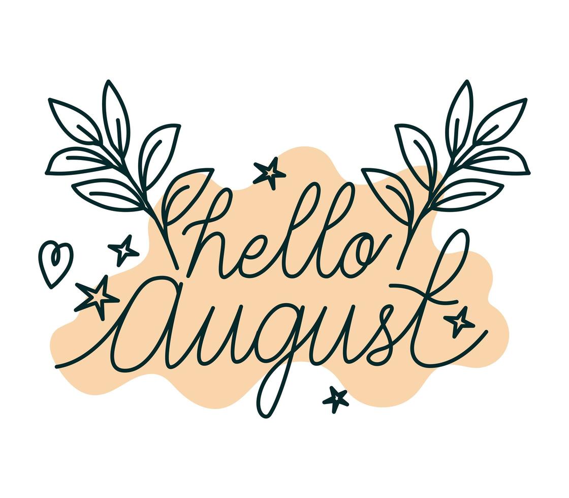 phrase of hello august vector