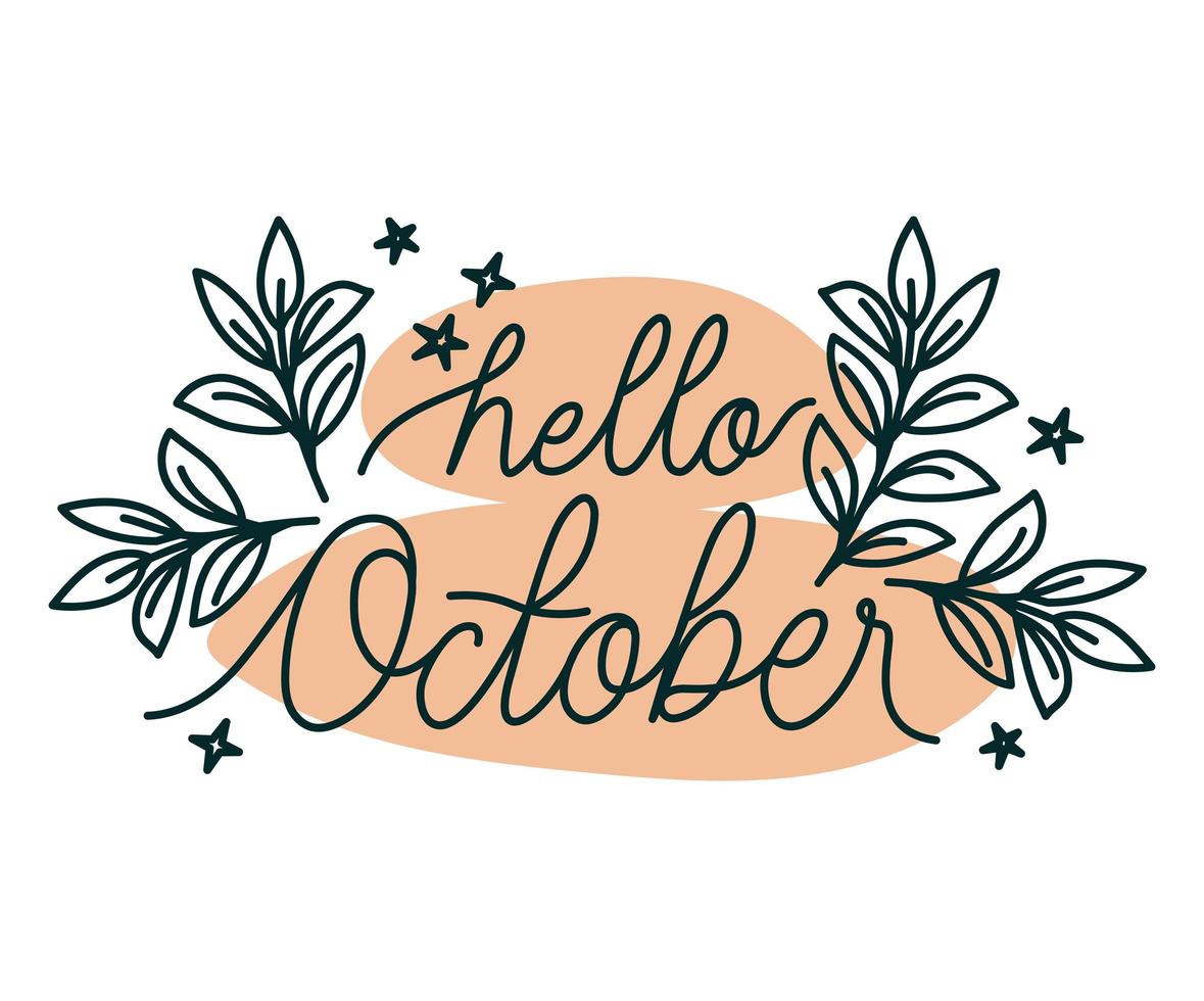 phrase of hello october vector