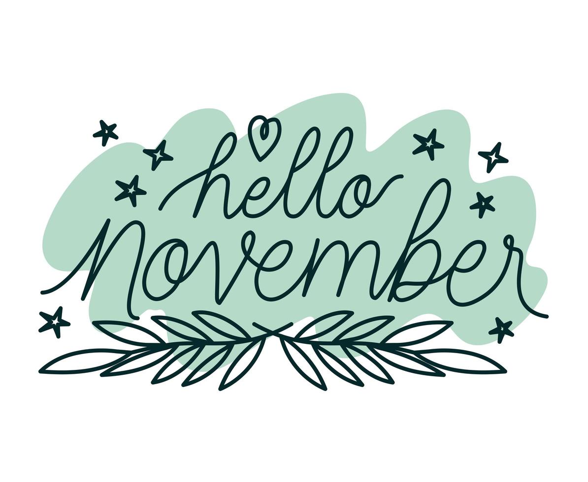 frase de hola noviembre vector