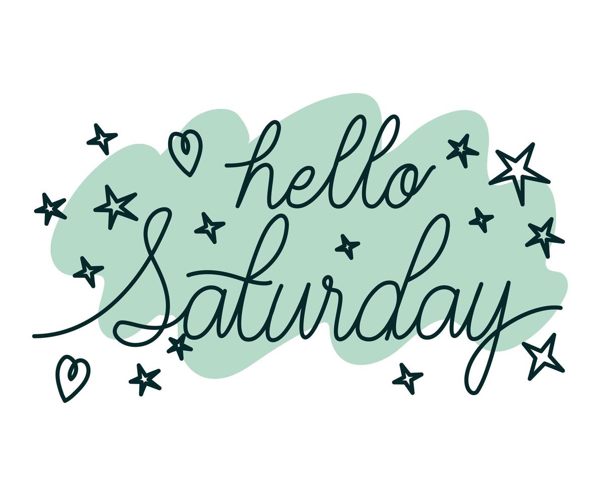 phrase of hello saturday vector