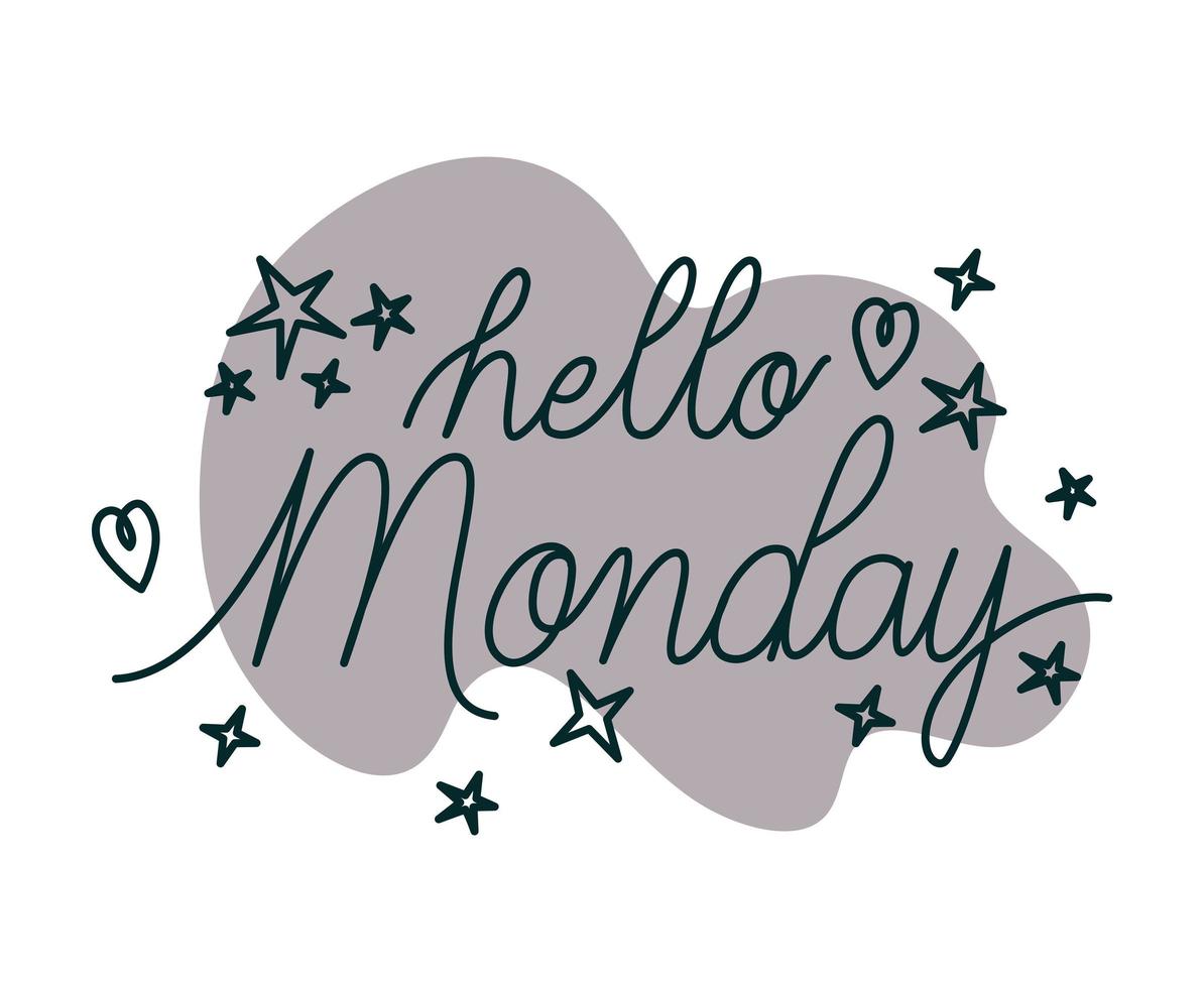 phrase of hello monday vector