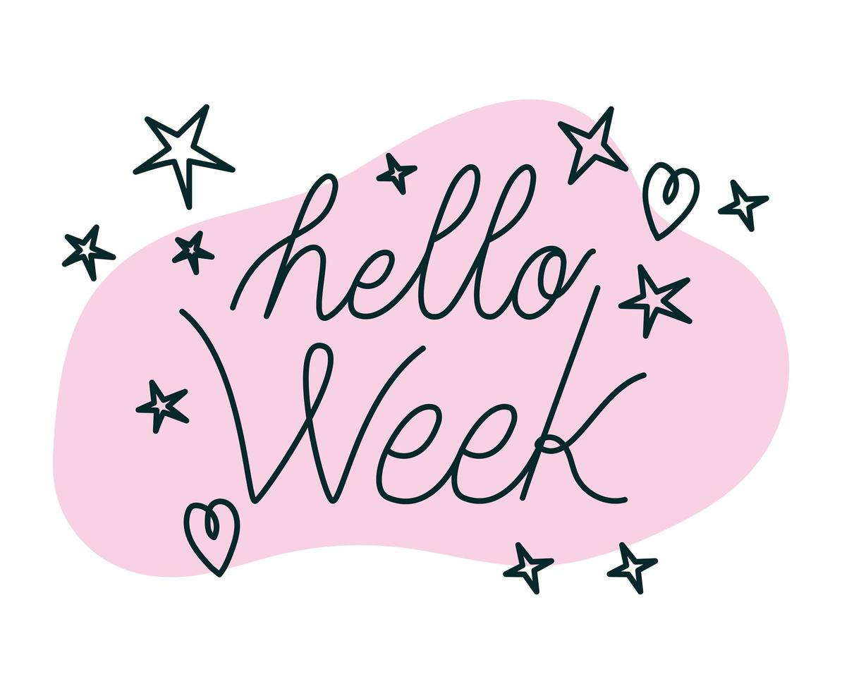 phrase of hello week vector