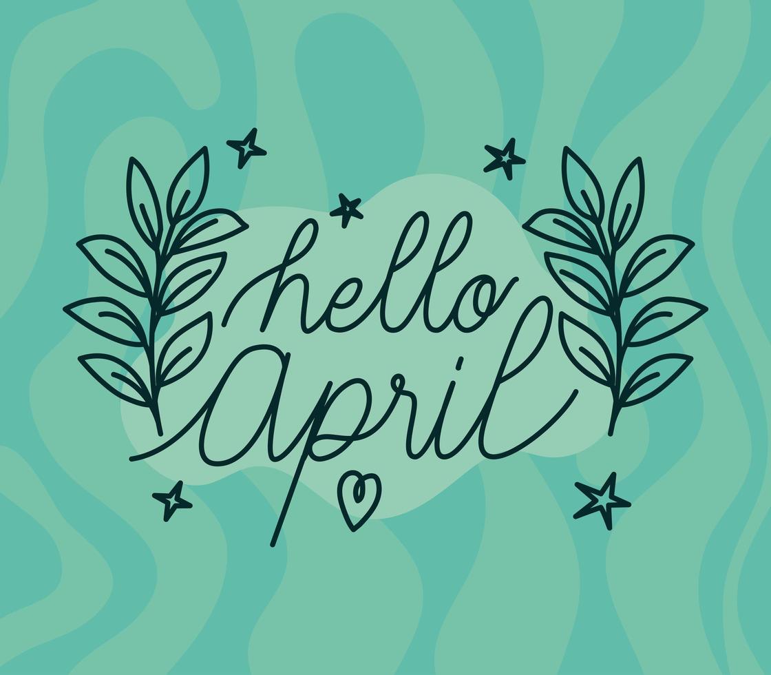 card of hello april vector