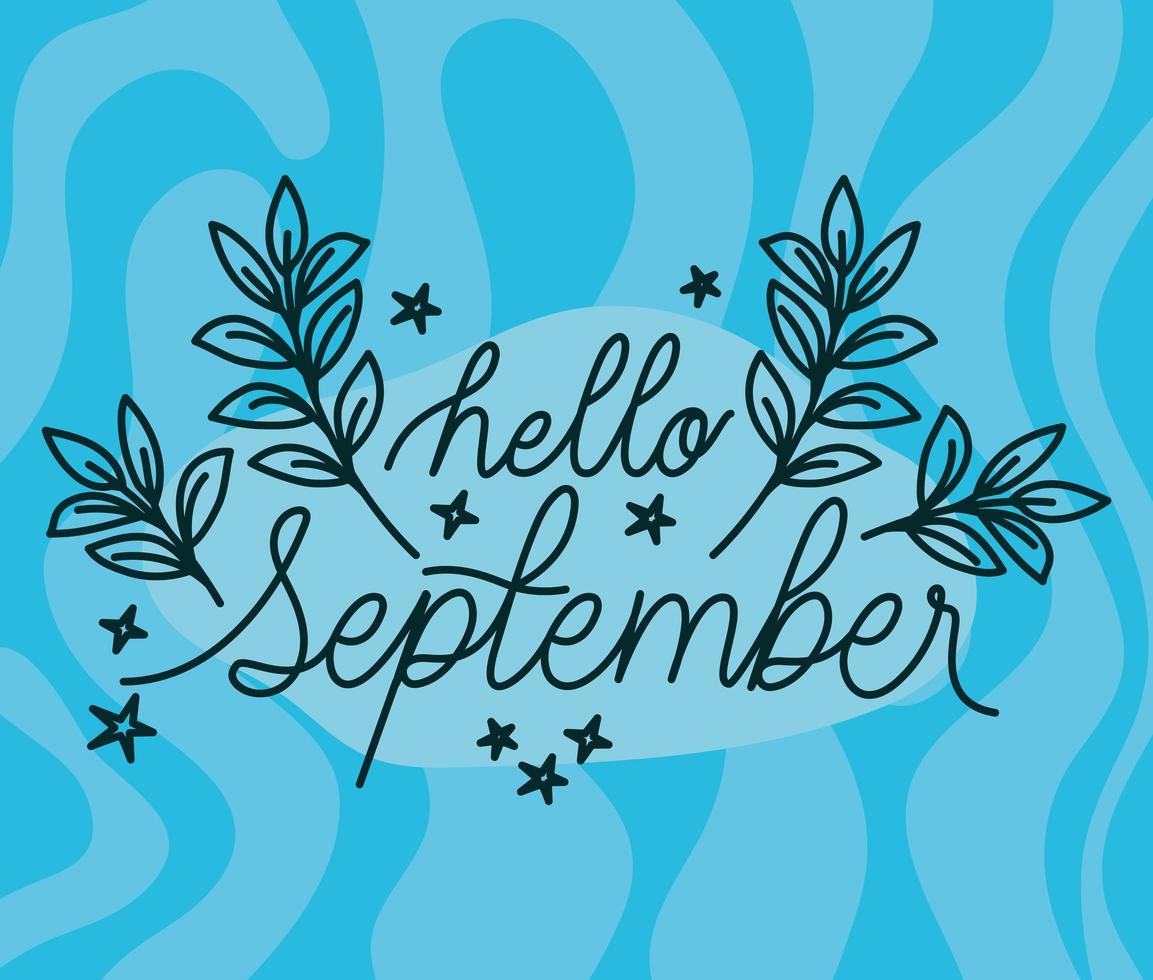 tarjeta de hola septiembre vector