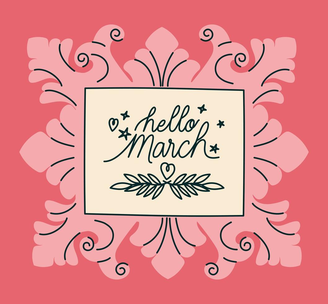 frame of hello march vector