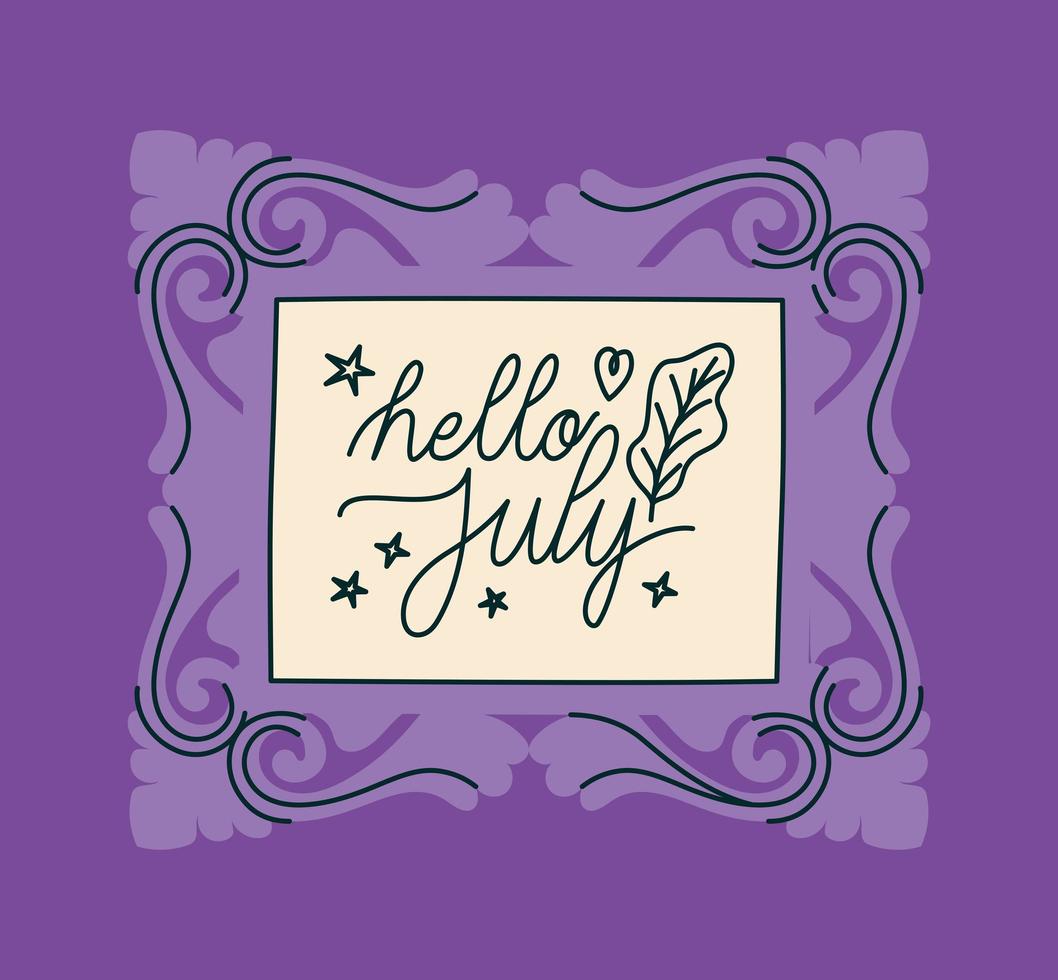 frame of hello july vector