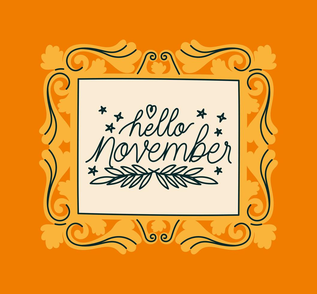 Frame Of Hello November 6617662 Vector Art At Vecteezy