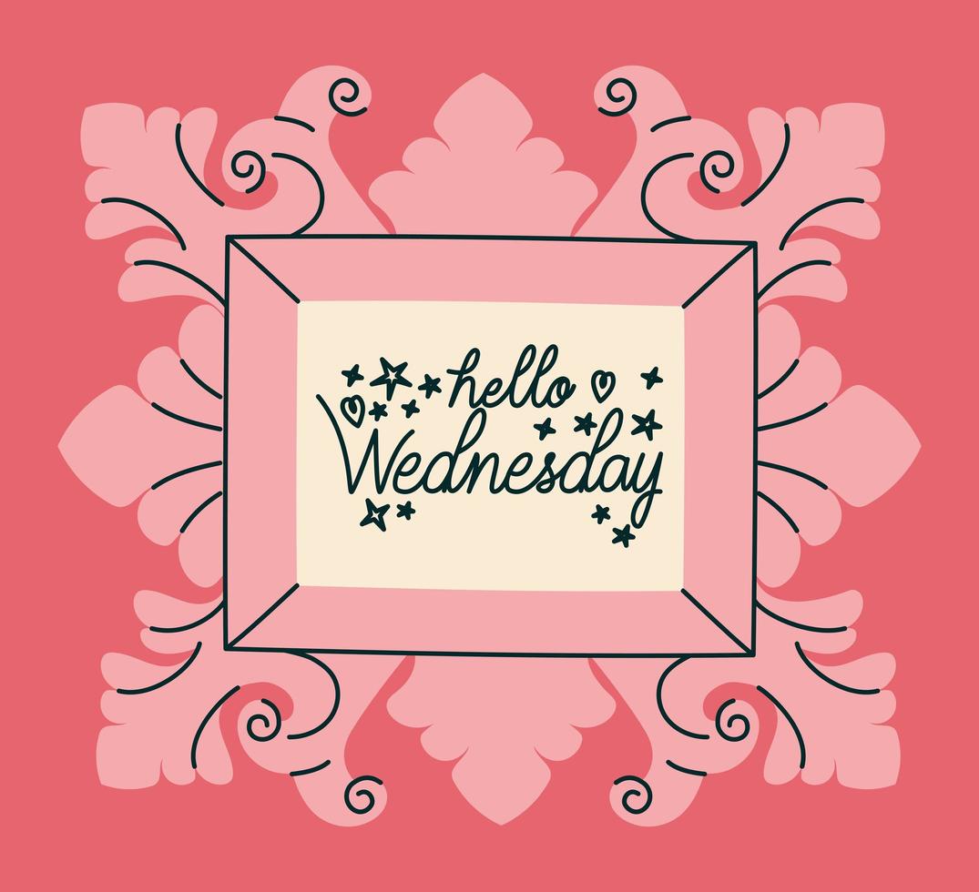 frame of hello wednesday vector