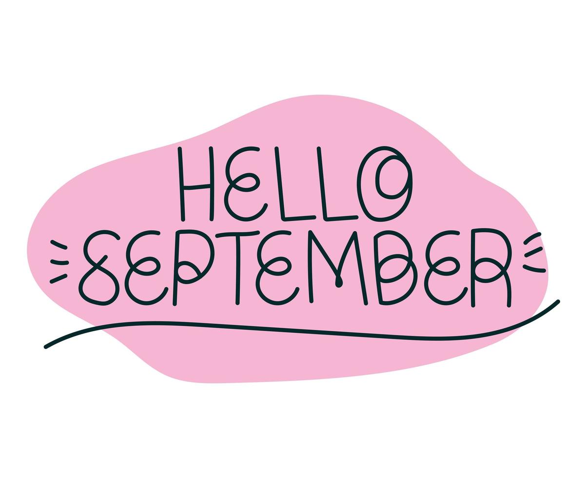 lettering of hello september vector