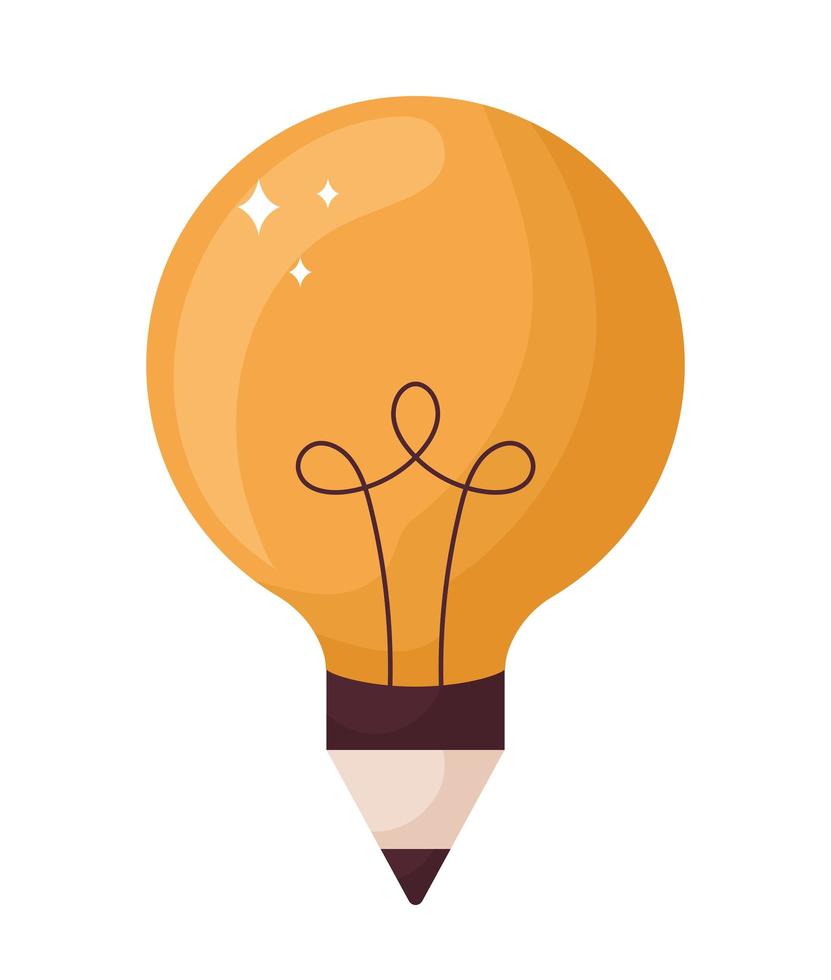 light bulb with pencil vector