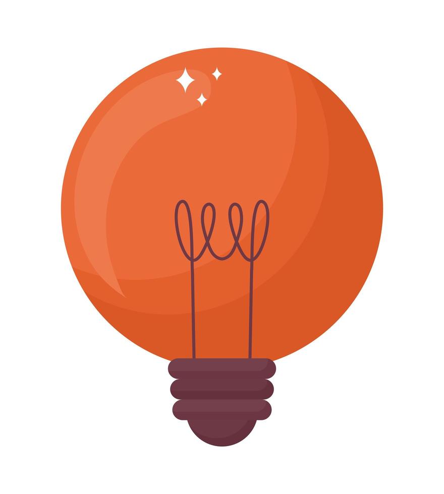 orange light bulb vector