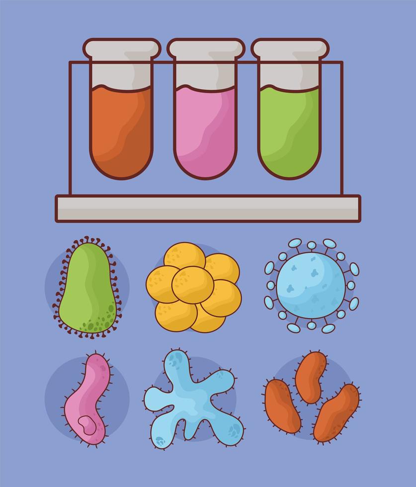 seven biology items vector