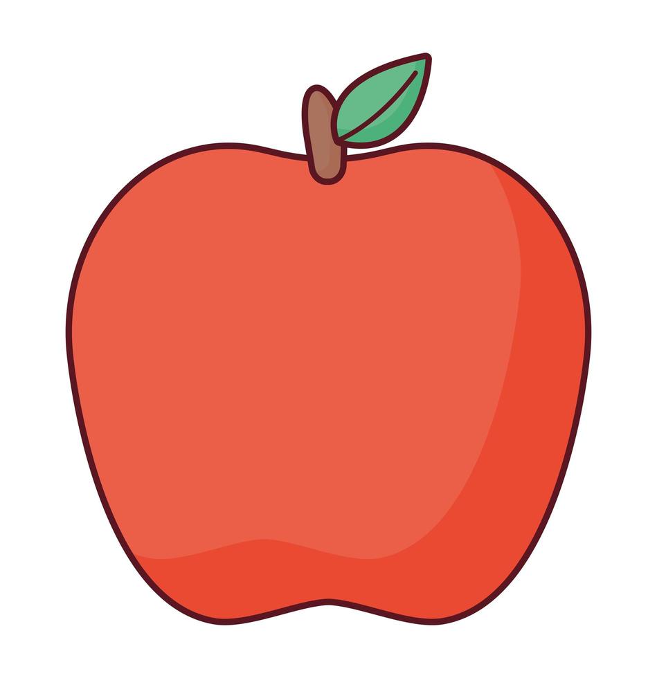 red apple with leaf vector