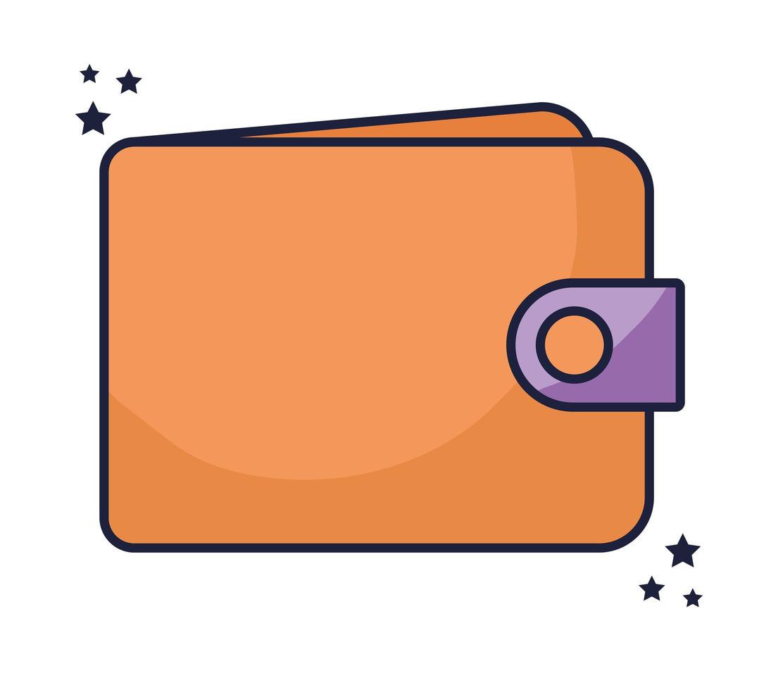 orange wallet design vector