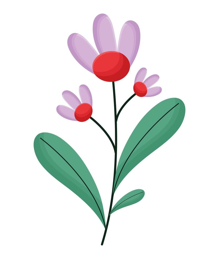 rama de flores moradas vector