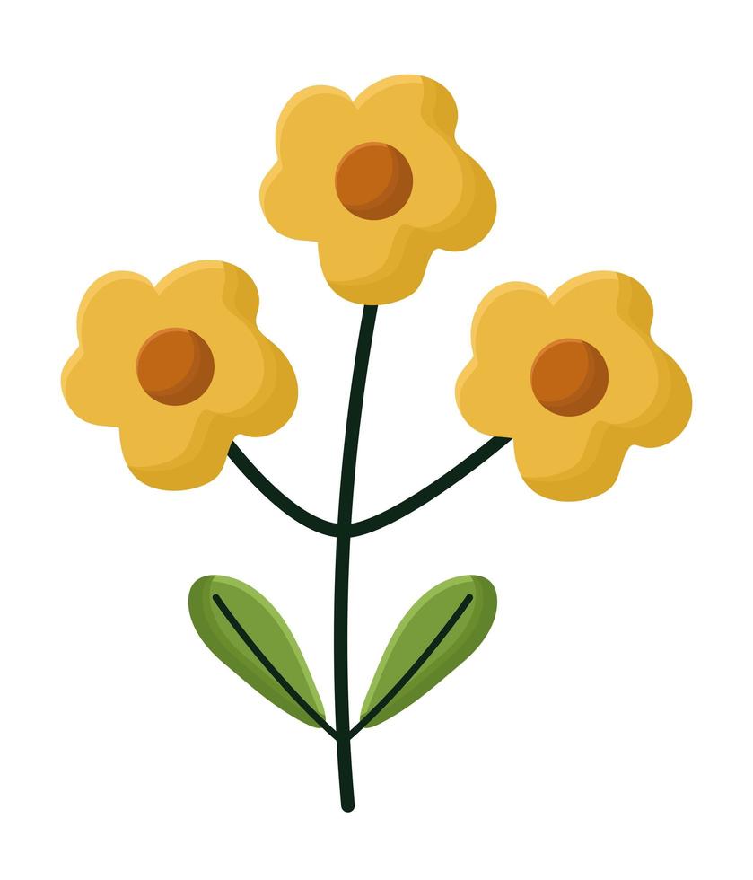 sunflower branch design vector