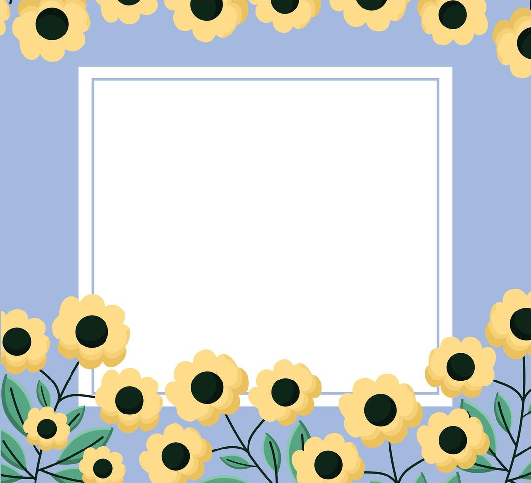 sunflowers frame design vector