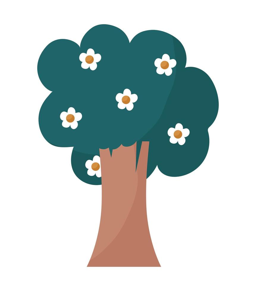 tree with flowers vector