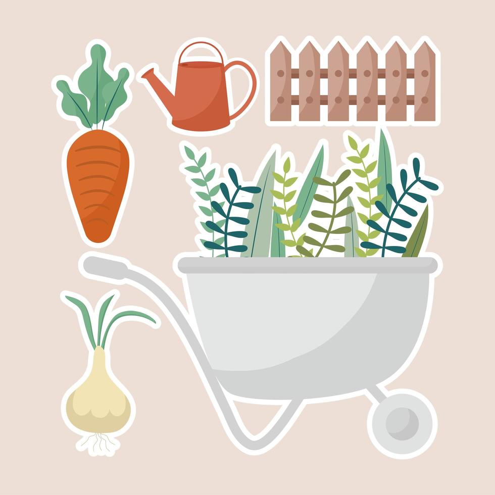 five garden items vector