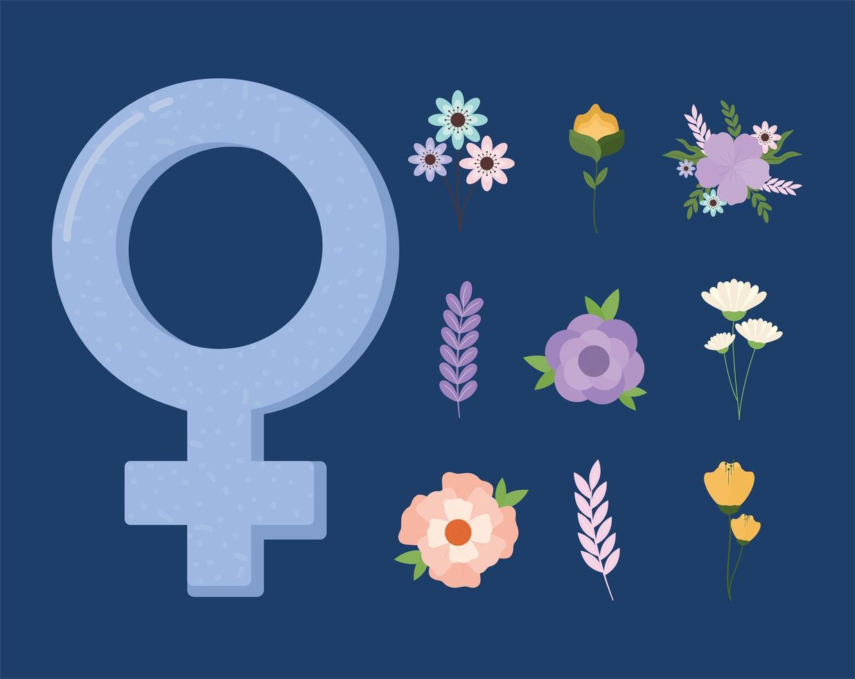 ten women day items vector
