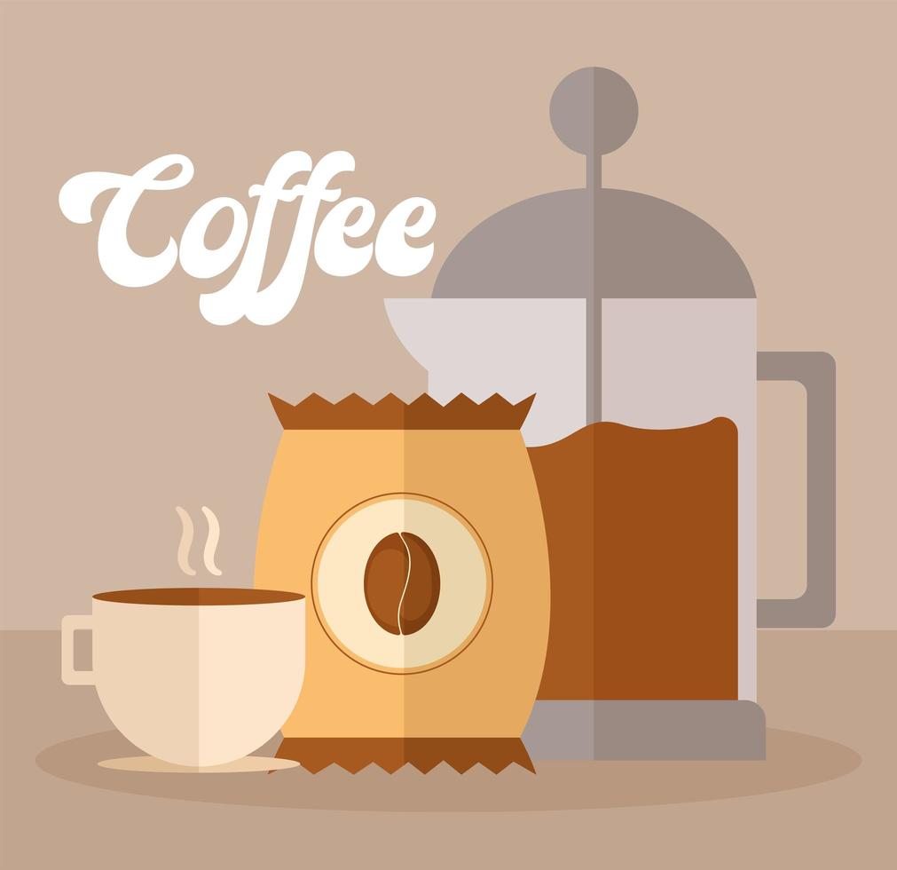 ilustración de artículos de café vector