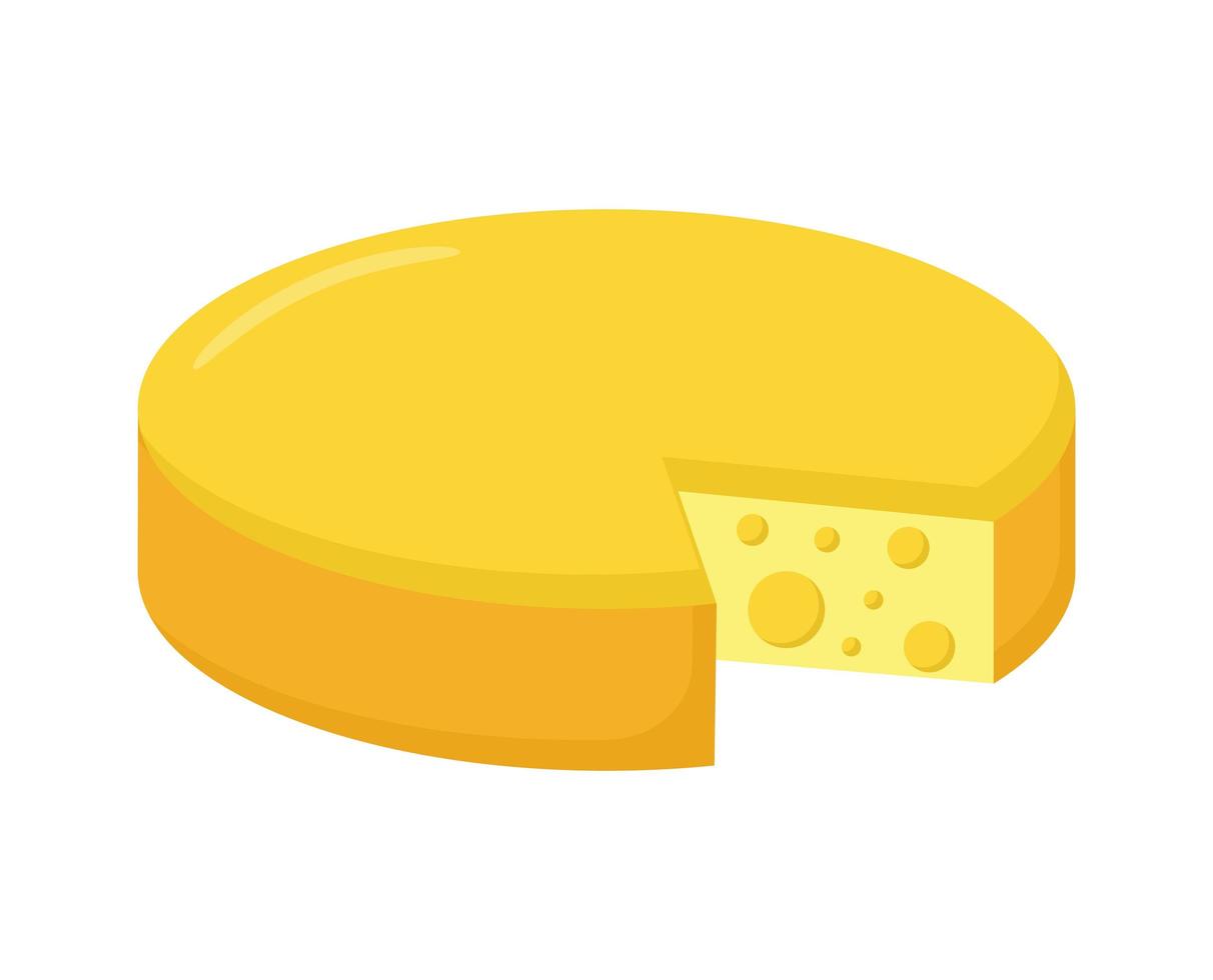 cute round cheese vector