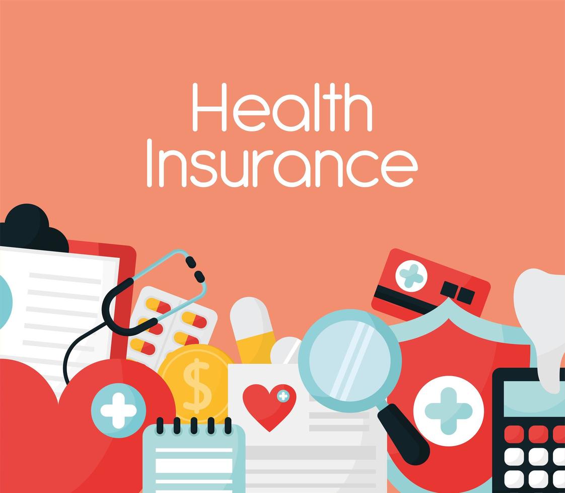 ilustración de seguro de salud vector