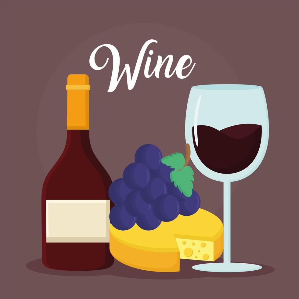 wine items poster vector