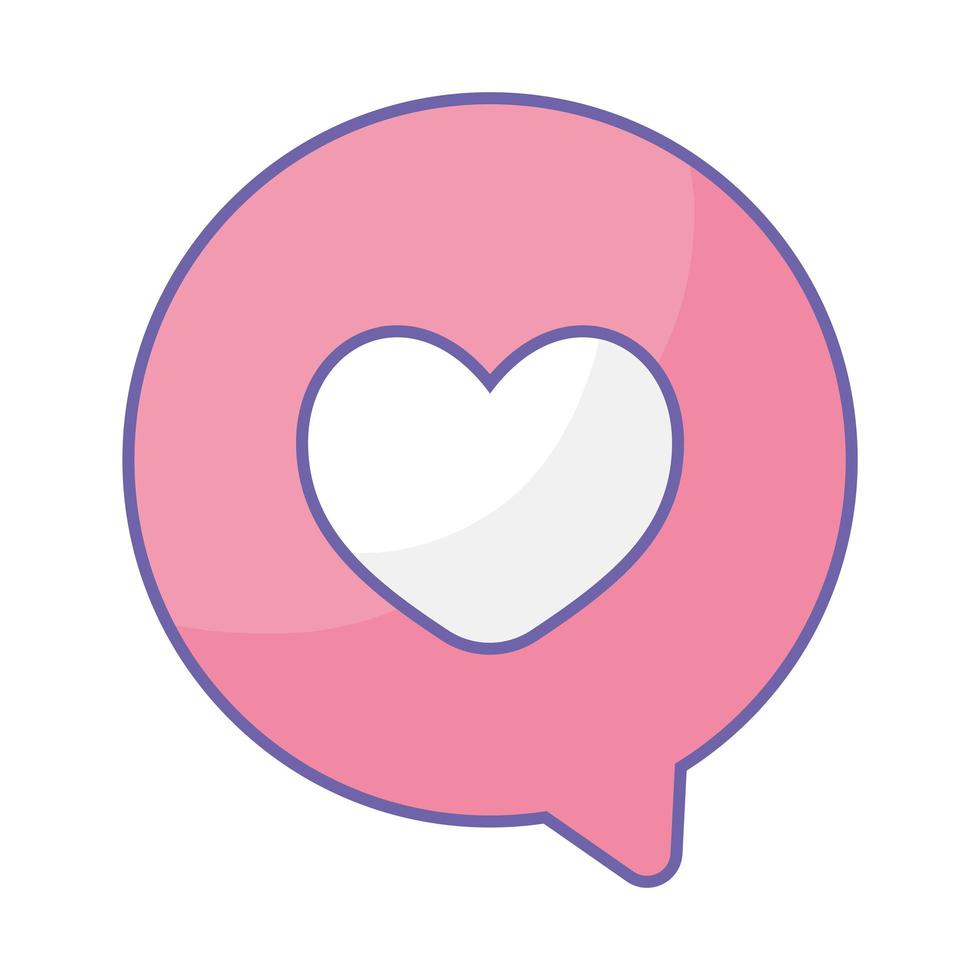 heart message bubble vector