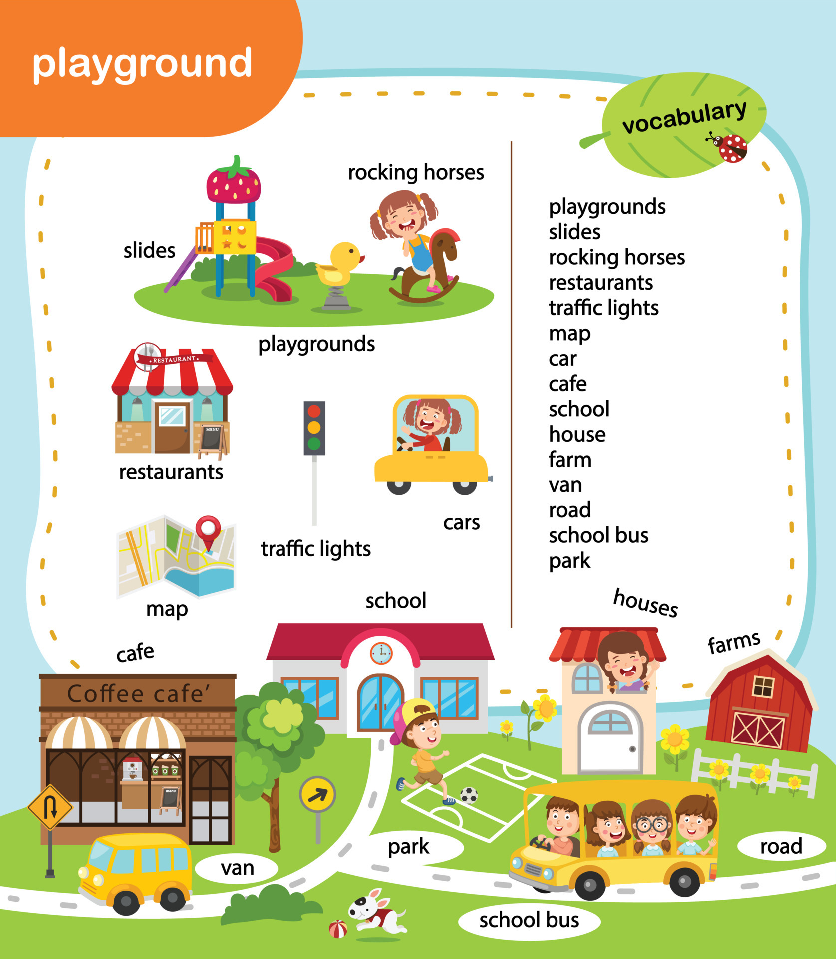 education vocabulary playground vector illustration 6618021 Vector Art