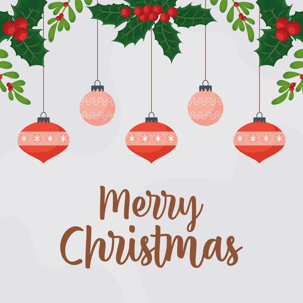 mistletoe christmas card vector