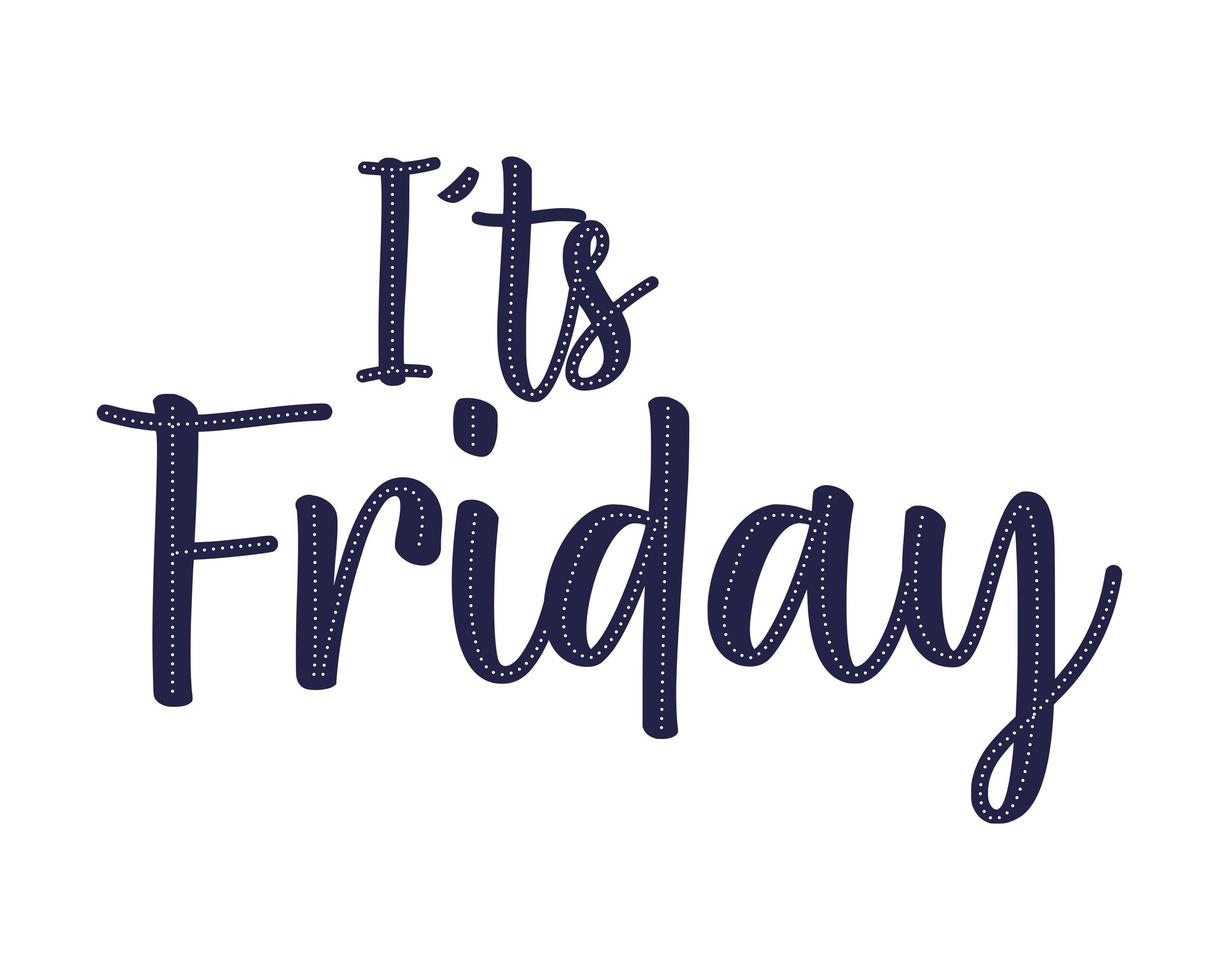 cute friday lettering vector