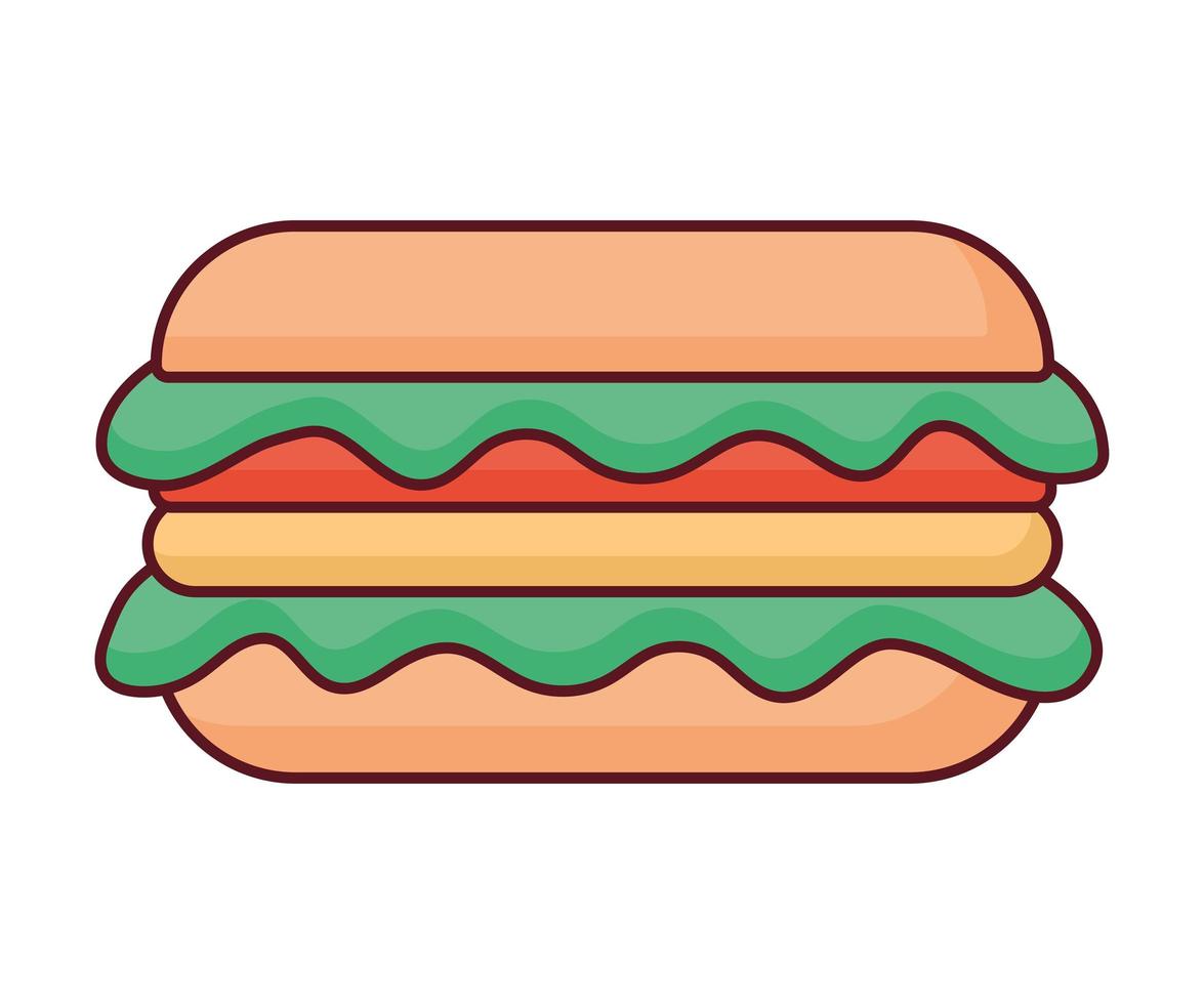 ham sandwich illustration vector
