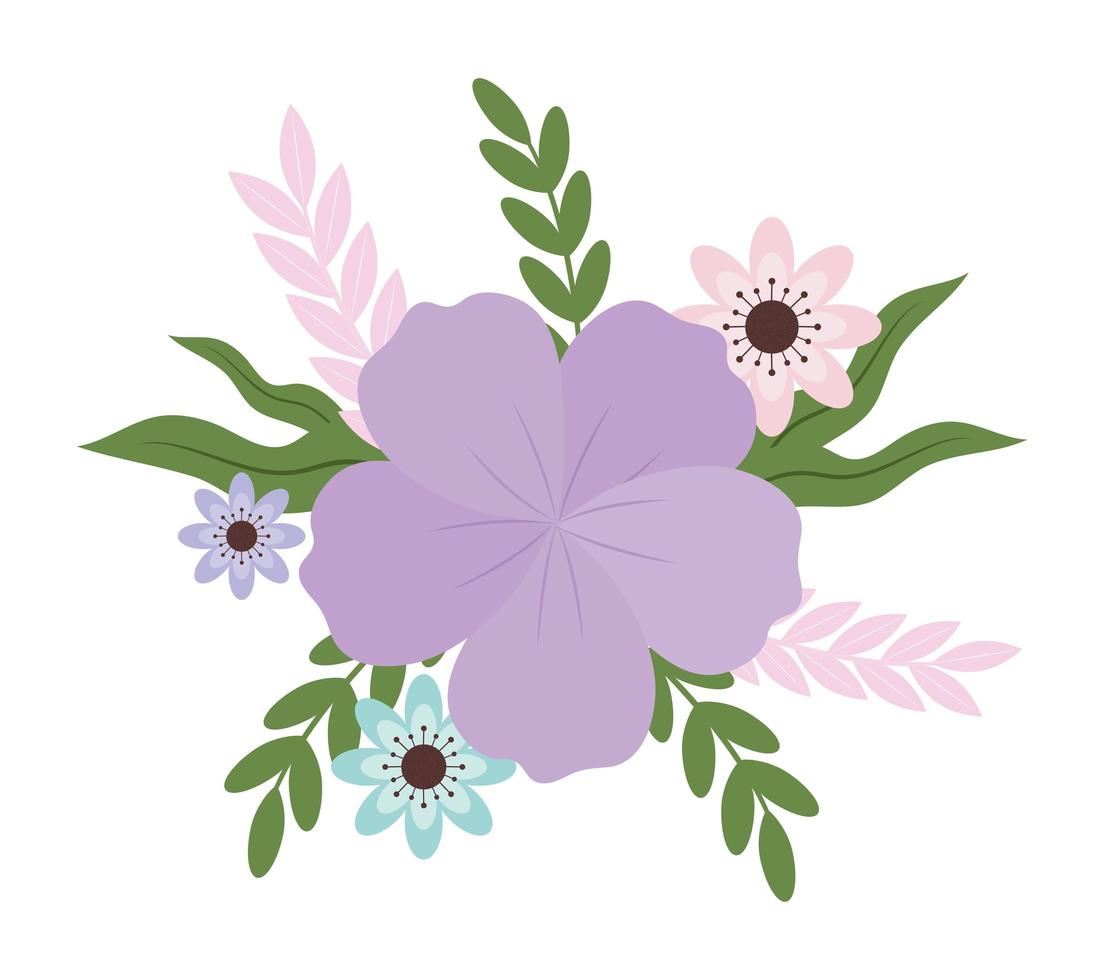 flower and little flowers vector