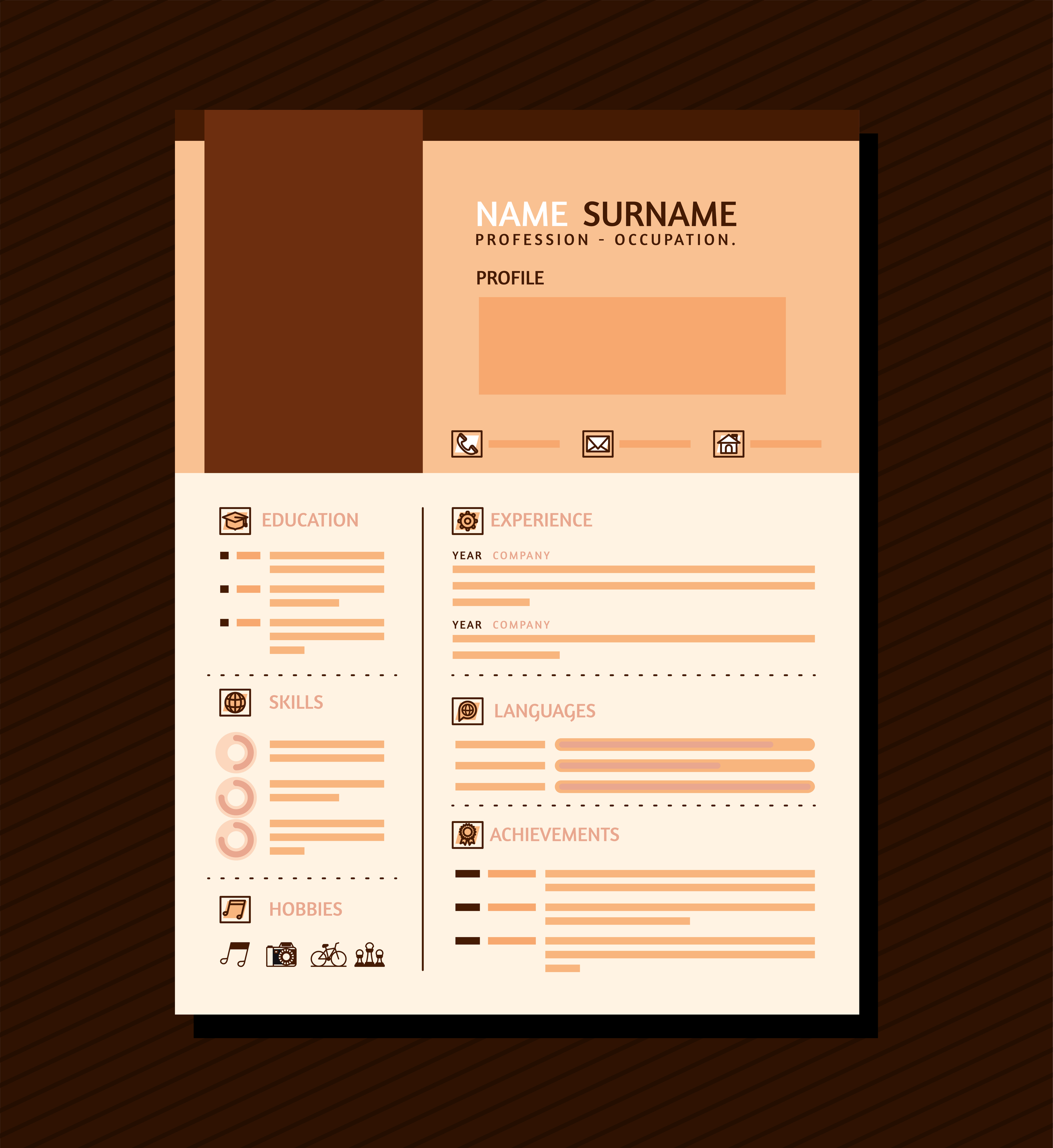orange curriculum vitae 6618164 Vector Art at Vecteezy